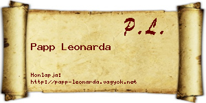 Papp Leonarda névjegykártya